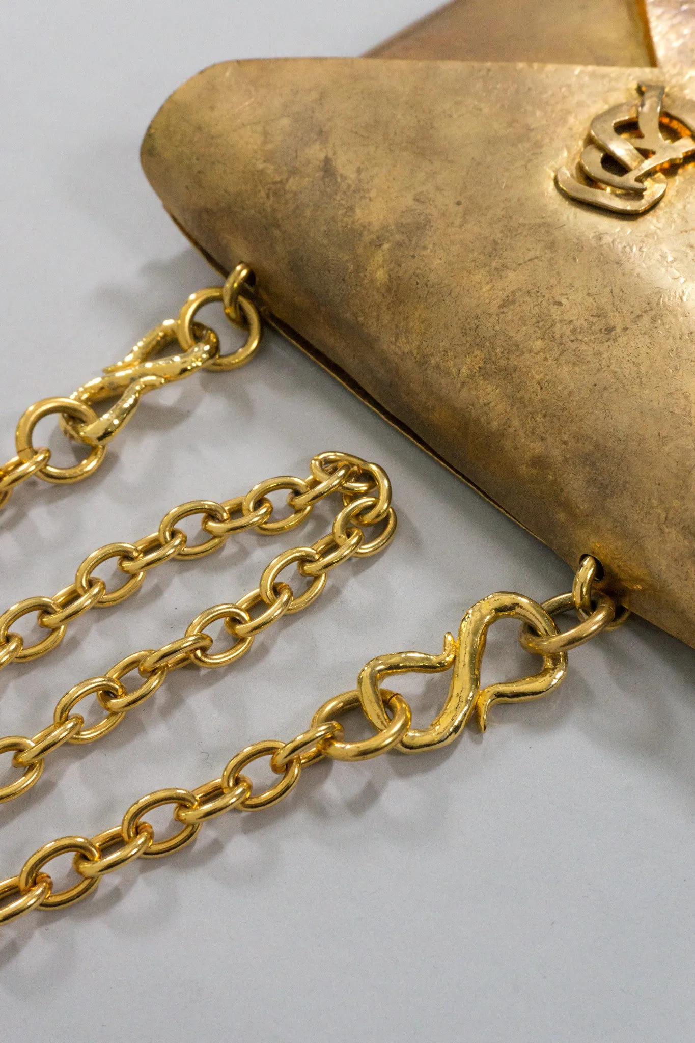 Monogram Brass Envelope Chain Bag