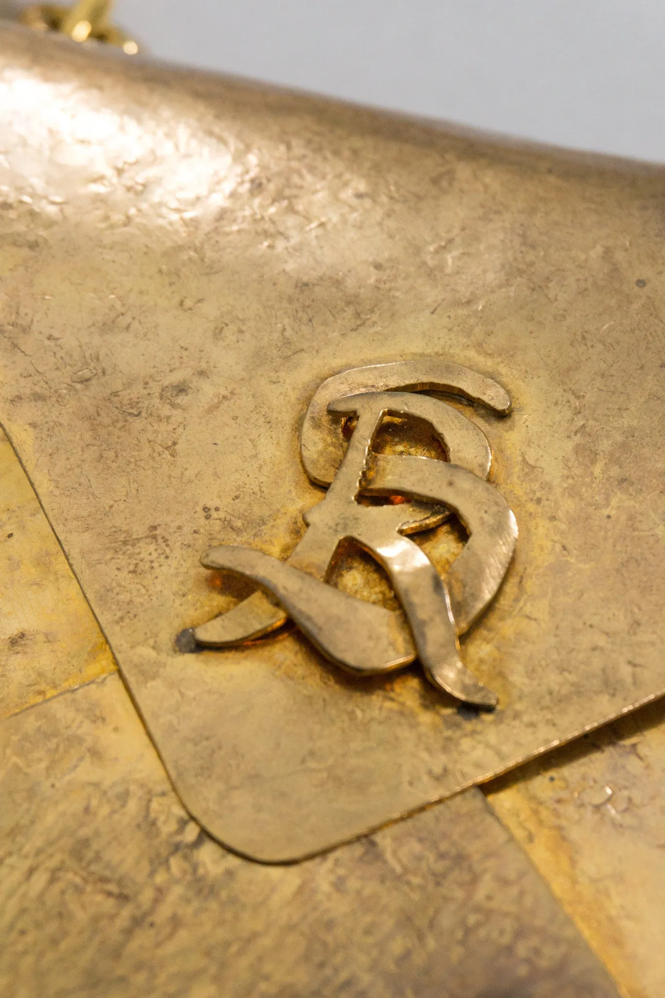 Monogram Brass Envelope Chain Bag