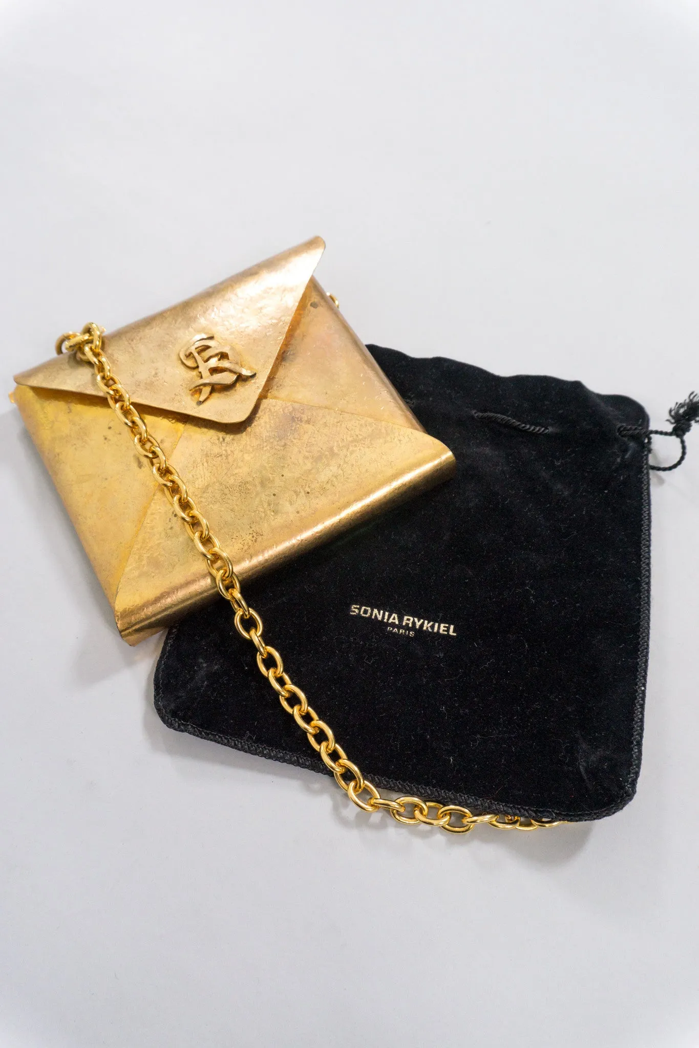 Monogram Brass Envelope Chain Bag