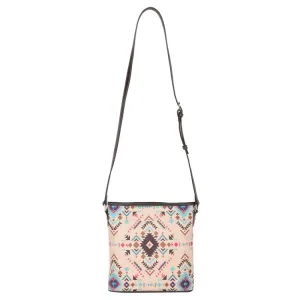 Montana West Tan Aztec Print Canvas Crossbody Bag.