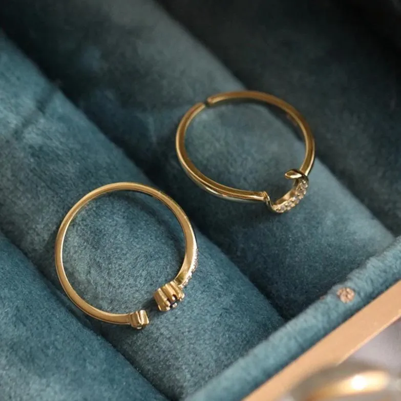 Moon Ring Set (Solid Silver)