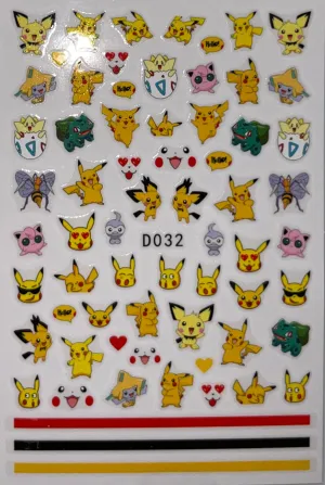 Nail Sticker - D032 Pokemon