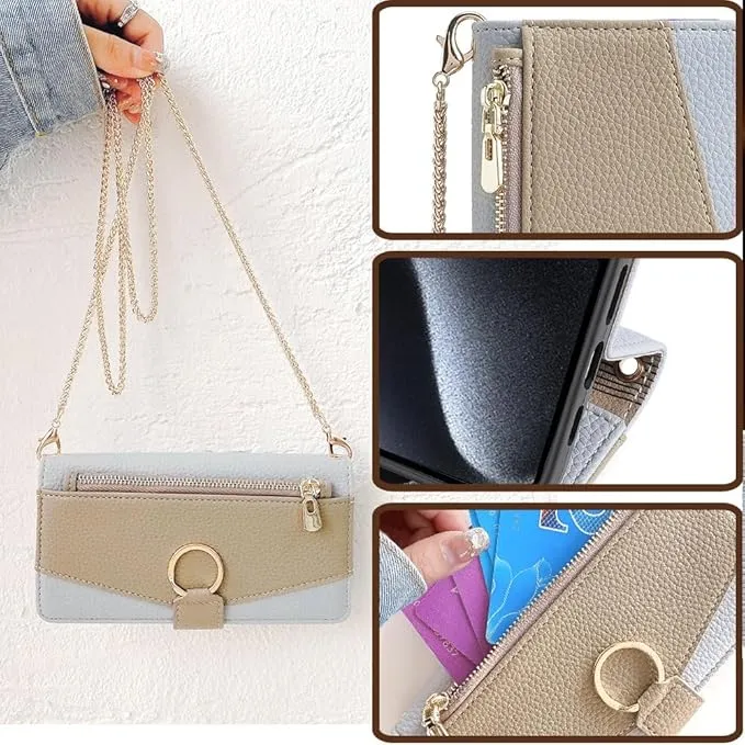NEW Case Bag for iPhone 15 Pro Max Wallet Crossbody Bag iPhone 15 Pro Max with Card Holder Zipper Leather Purse Cover