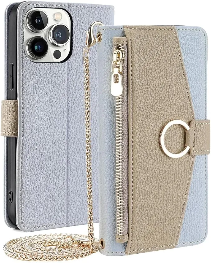 NEW Case Bag for iPhone 15 Pro Max Wallet Crossbody Bag iPhone 15 Pro Max with Card Holder Zipper Leather Purse Cover