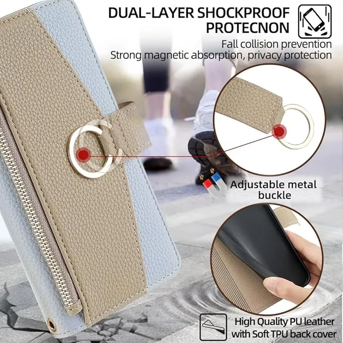 NEW Case Bag for iPhone 15 Pro Max Wallet Crossbody Bag iPhone 15 Pro Max with Card Holder Zipper Leather Purse Cover