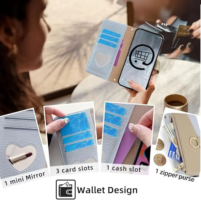 NEW Case Bag for iPhone 15 Pro Max Wallet Crossbody Bag iPhone 15 Pro Max with Card Holder Zipper Leather Purse Cover
