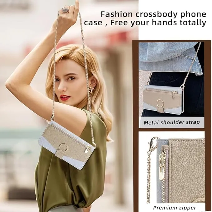 NEW Case Bag for iPhone 15 Pro Max Wallet Crossbody Bag iPhone 15 Pro Max with Card Holder Zipper Leather Purse Cover
