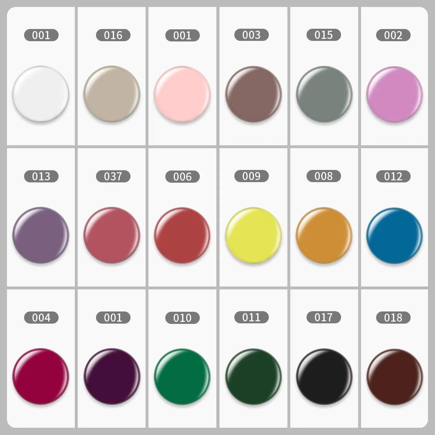 New in box! TOMICCA Gel Nail Polish Set - 18 Popular Colours Nail Polish Kit Soak Off UV LED Gel Polish
