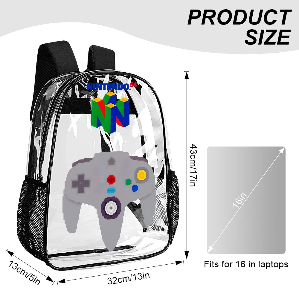 Nintendo 64 Transparent Backpack 17 Inch