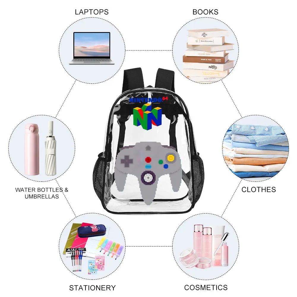 Nintendo 64 Transparent Backpack 17 Inch