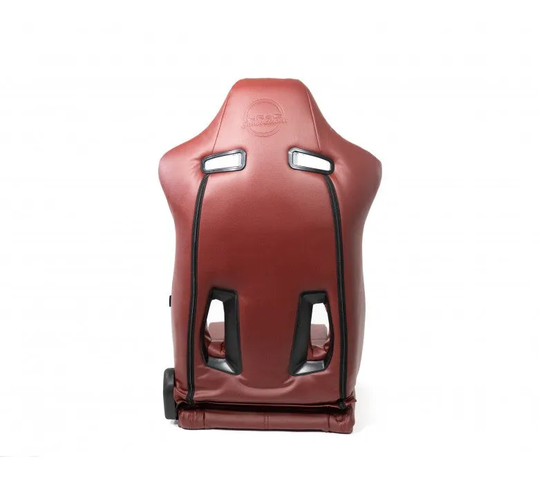 NRG RSC-810MAR L/R "The Arrow" Maroon Vinyl Racing Seat with Maroon Stitching