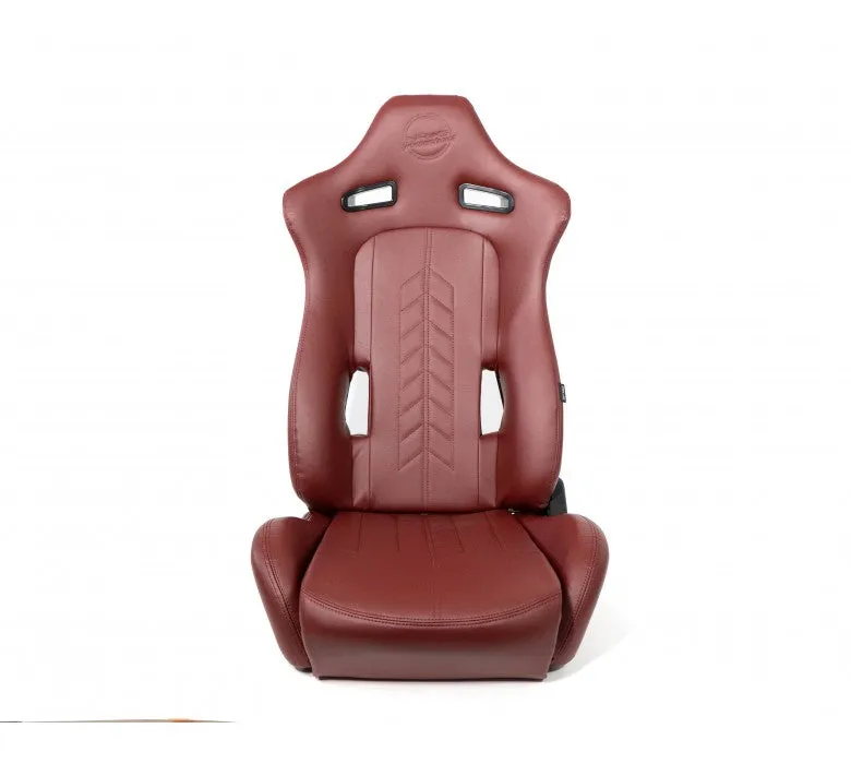 NRG RSC-810MAR L/R "The Arrow" Maroon Vinyl Racing Seat with Maroon Stitching