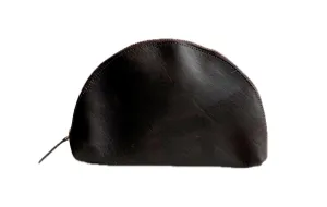 Nubuck Zip Pouch - Brown