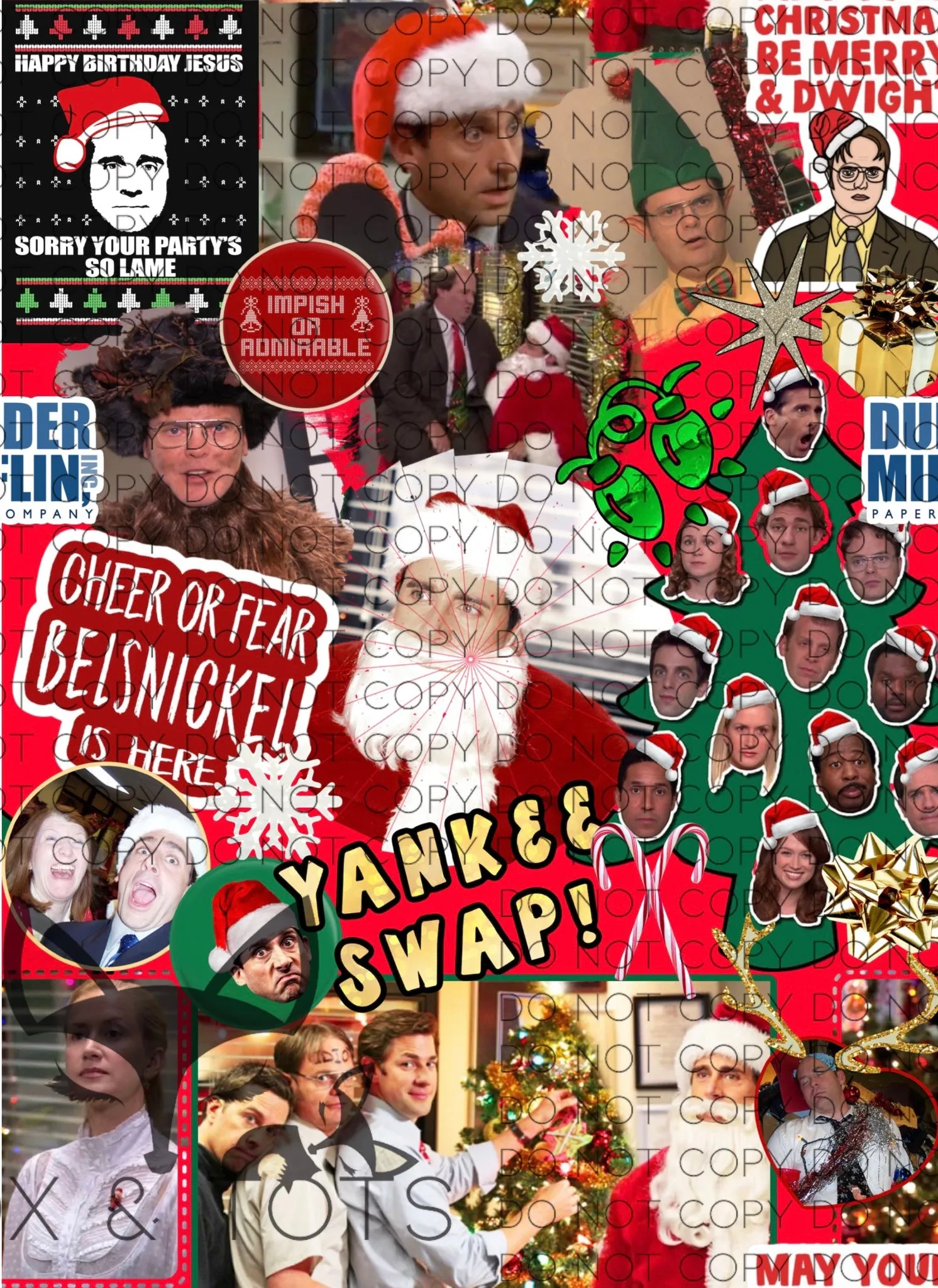 Office Christmas Fabric