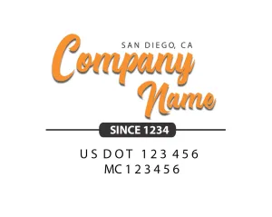 Old School Style Company Name Truck Decal USDOT, 2 Pack