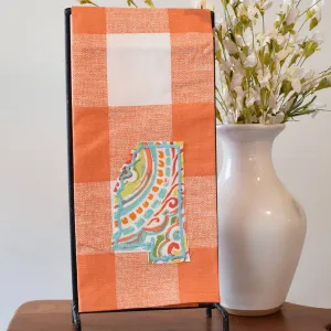 Orange Check Mississippi Hand Towel