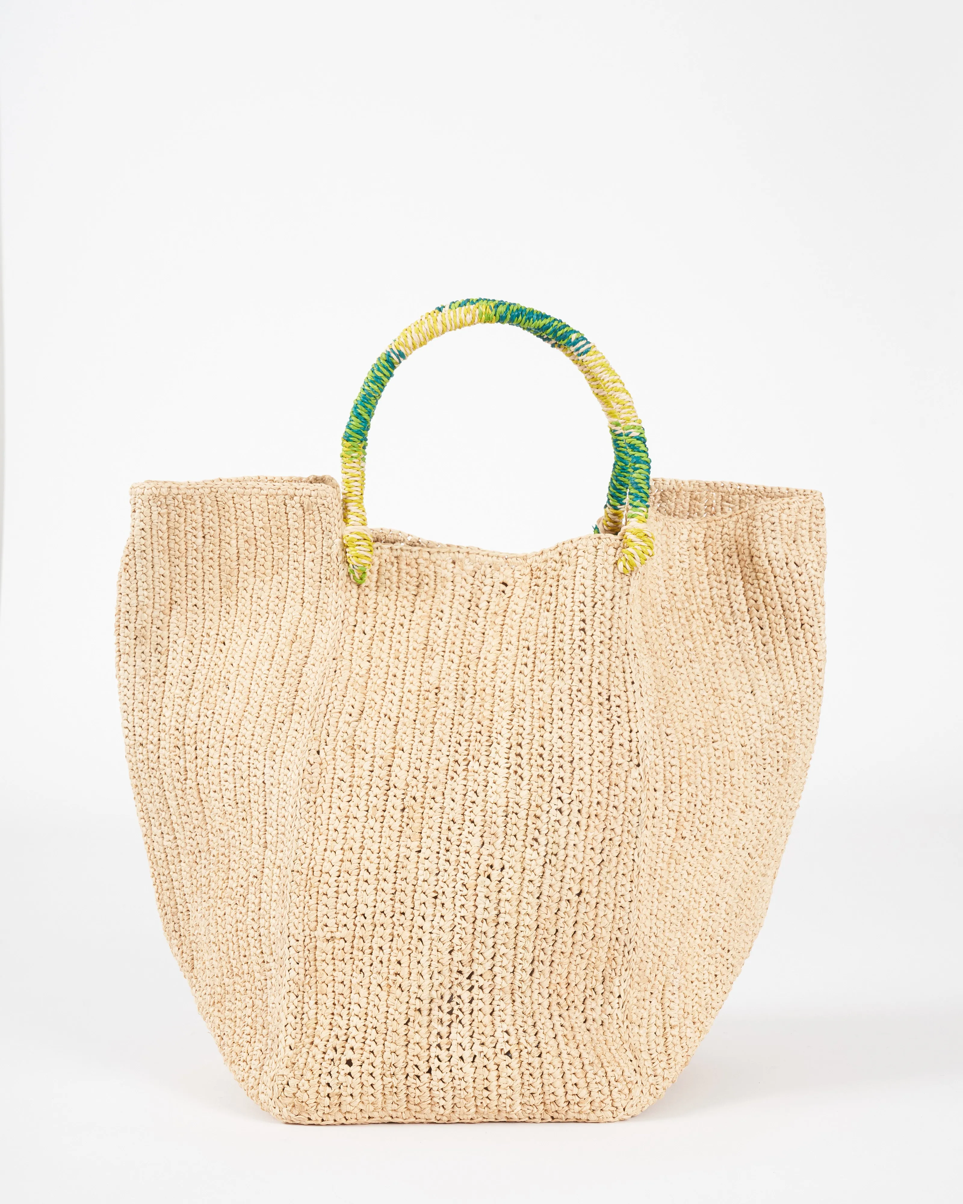 orion vertical tote - naturel verte mix