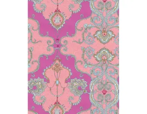Ornamental Damask Pink Red 7308-50 Wallpaper