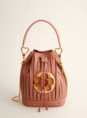 Outhouse   I   Oh Poppi Astor Place Bucket Bag in Pale Pink Vegan Leather Accessories OHBG21BB051