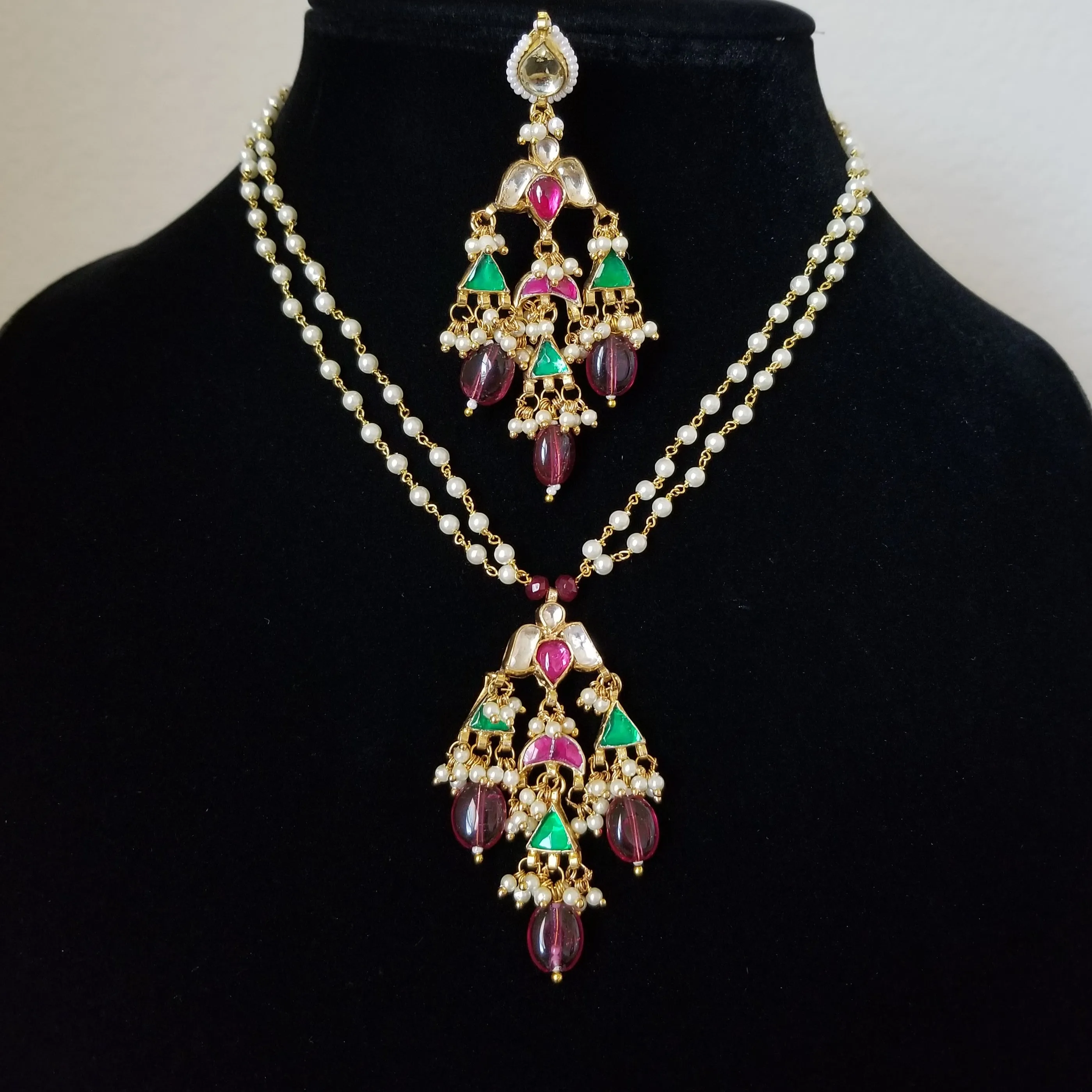Pachi Kundan Necklace Set