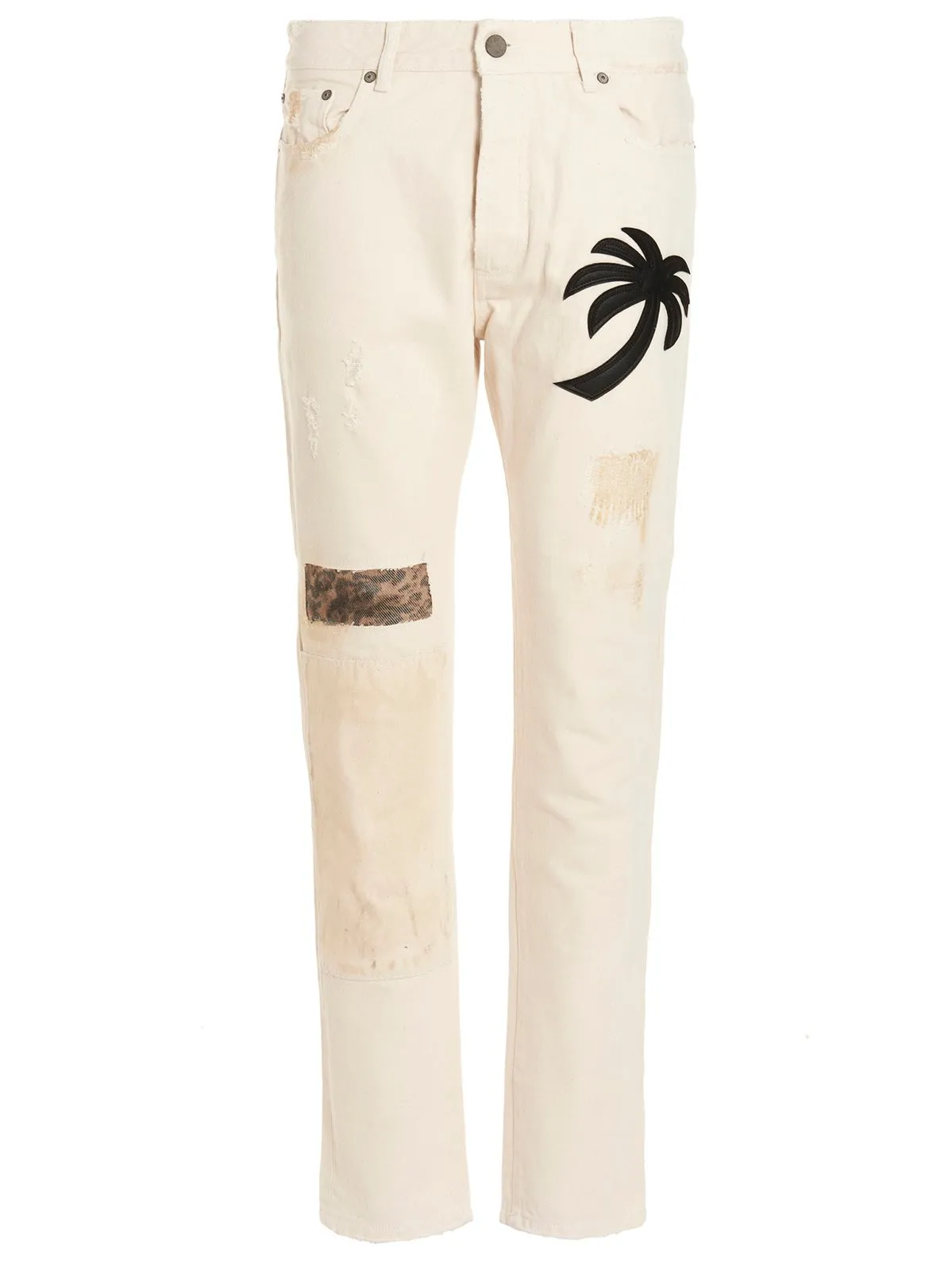 Palm Angels Palm Tree Patch Distressed Jeans