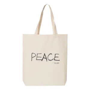 PEACE Gusseted Tote – Colorful Peace Message in 100% Cotton