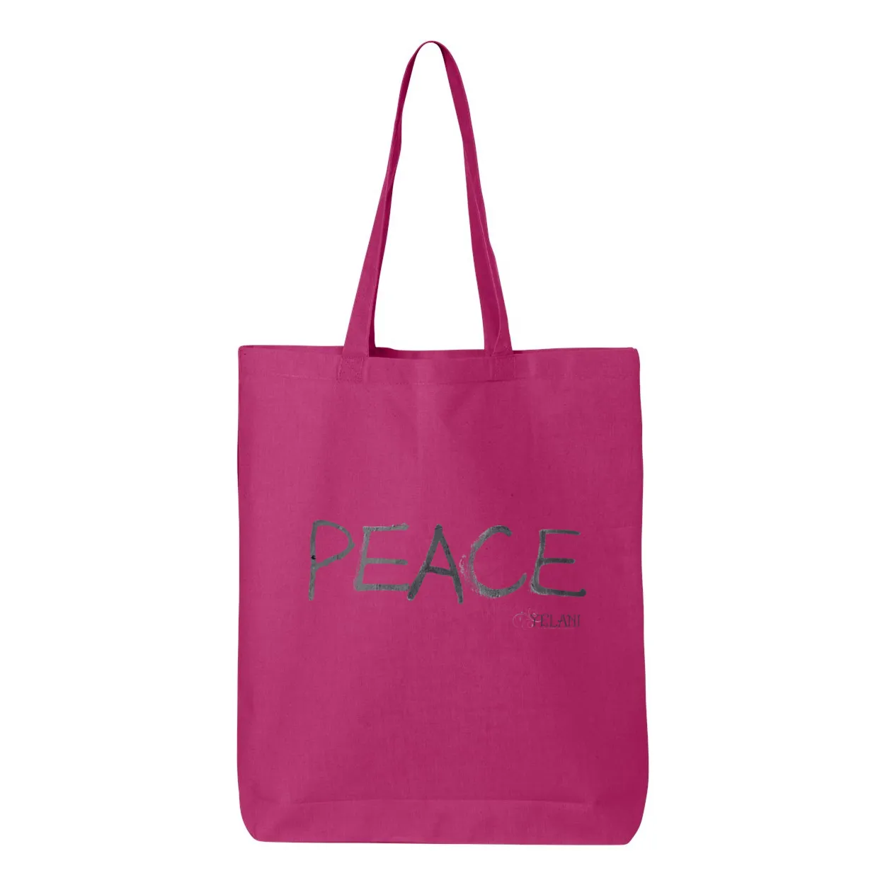 PEACE Gusseted Tote – Colorful Peace Message in 100% Cotton