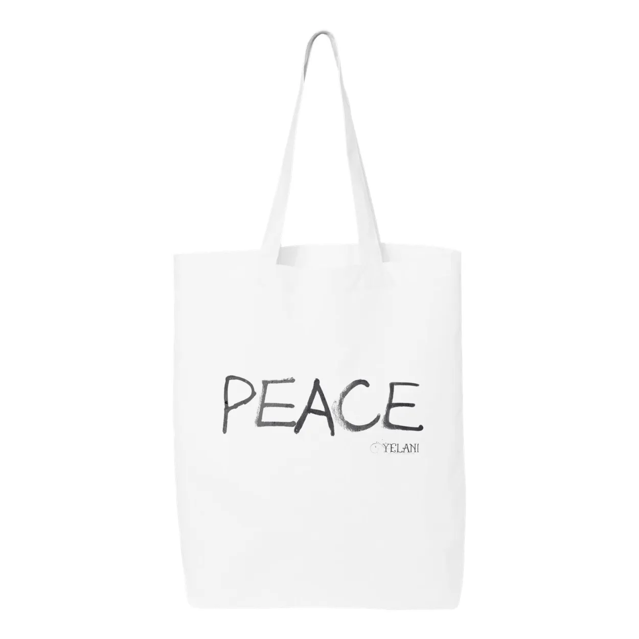 PEACE Gusseted Tote – Colorful Peace Message in 100% Cotton