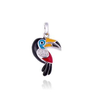 Pendentif UNASTORIA - Toucan, Argent et Zircons (BQ12116)