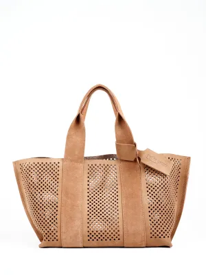 perfed tote - hazelnut castoro