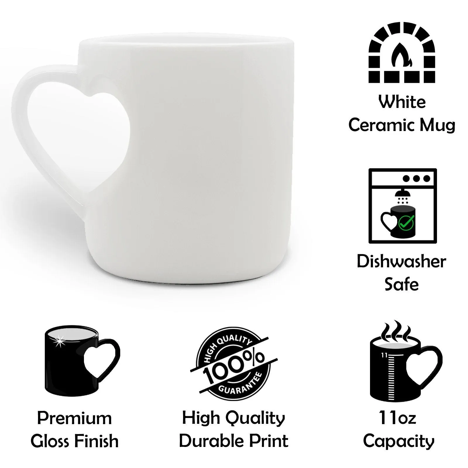 Personalised Mug with Stylish Text and Heart Glasses Rabbit