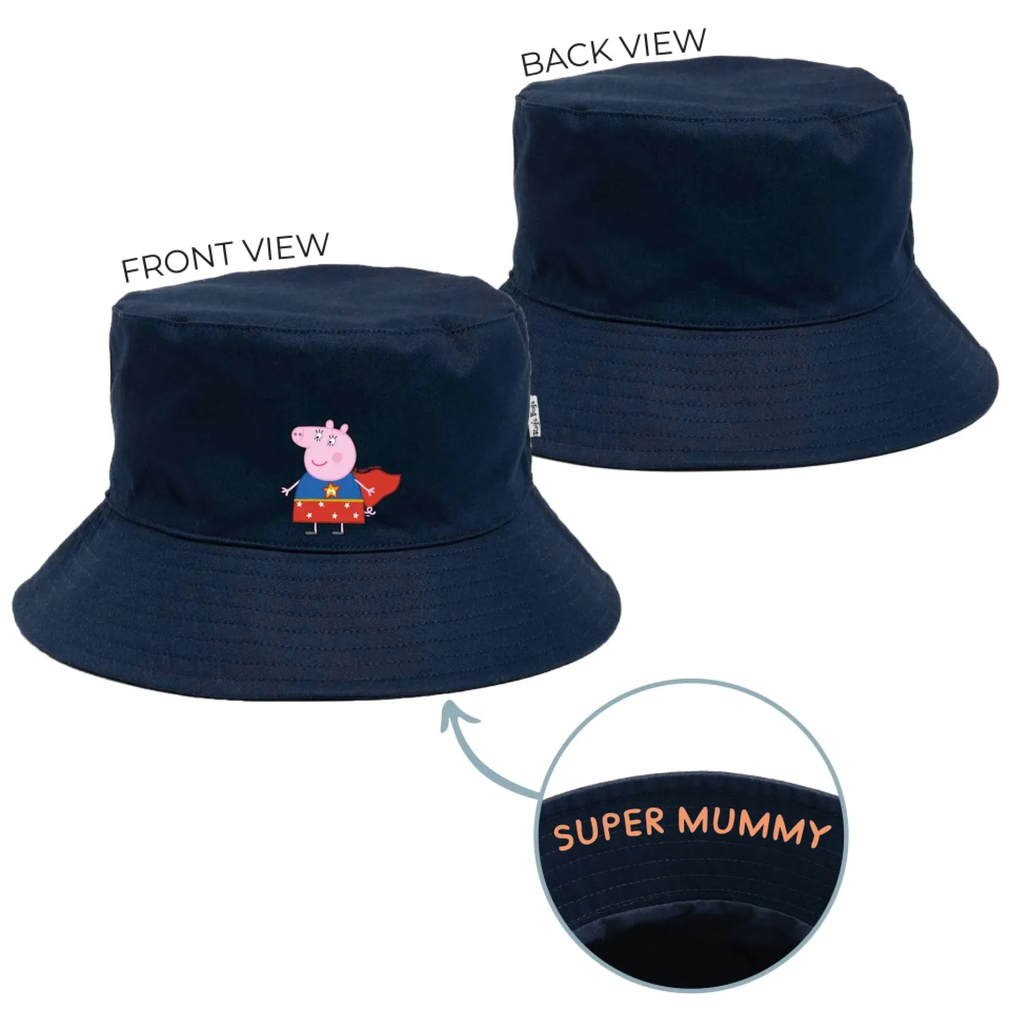 Personalised Mummy Pig Adult Bucket Hat
