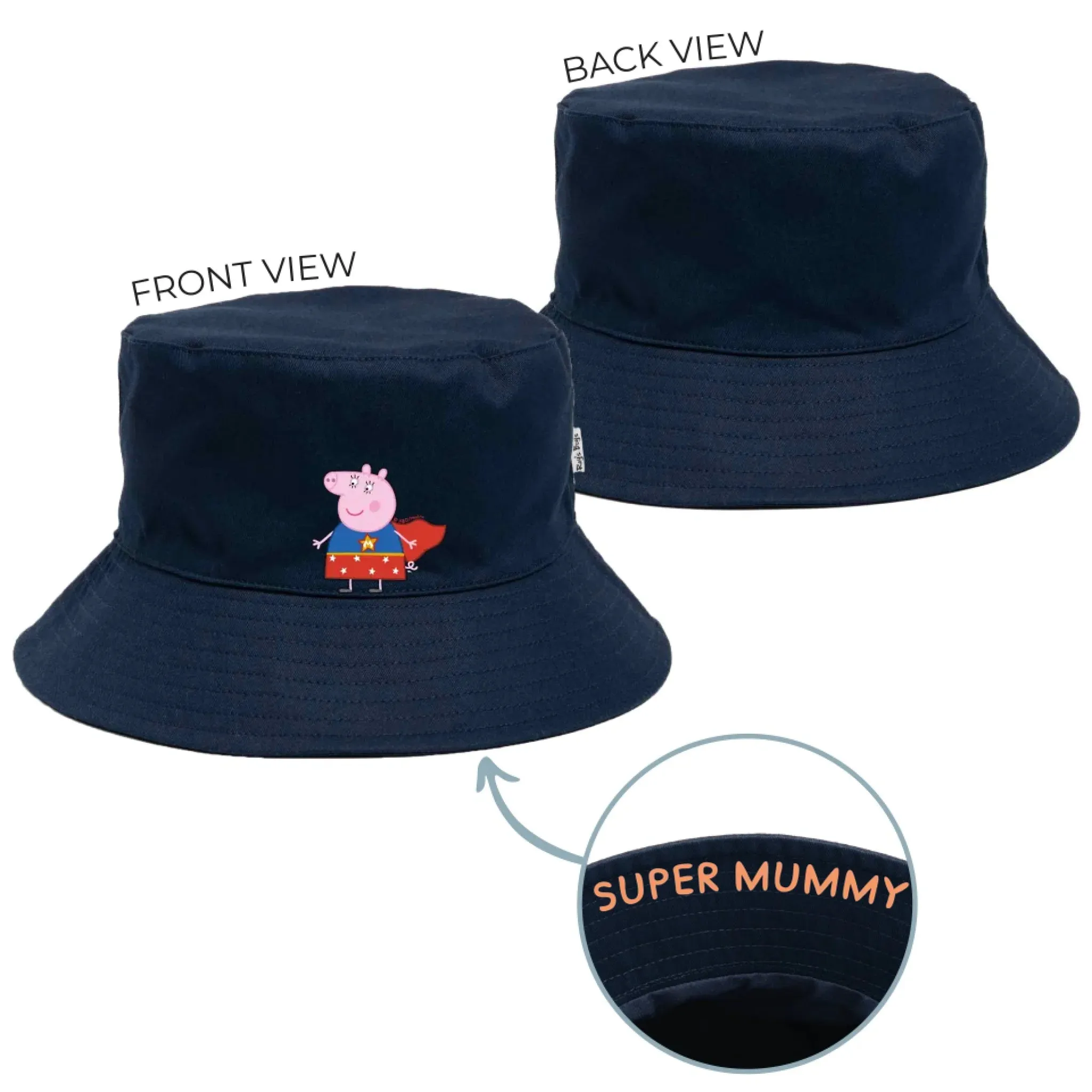 Personalised Mummy Pig Adult Bucket Hat