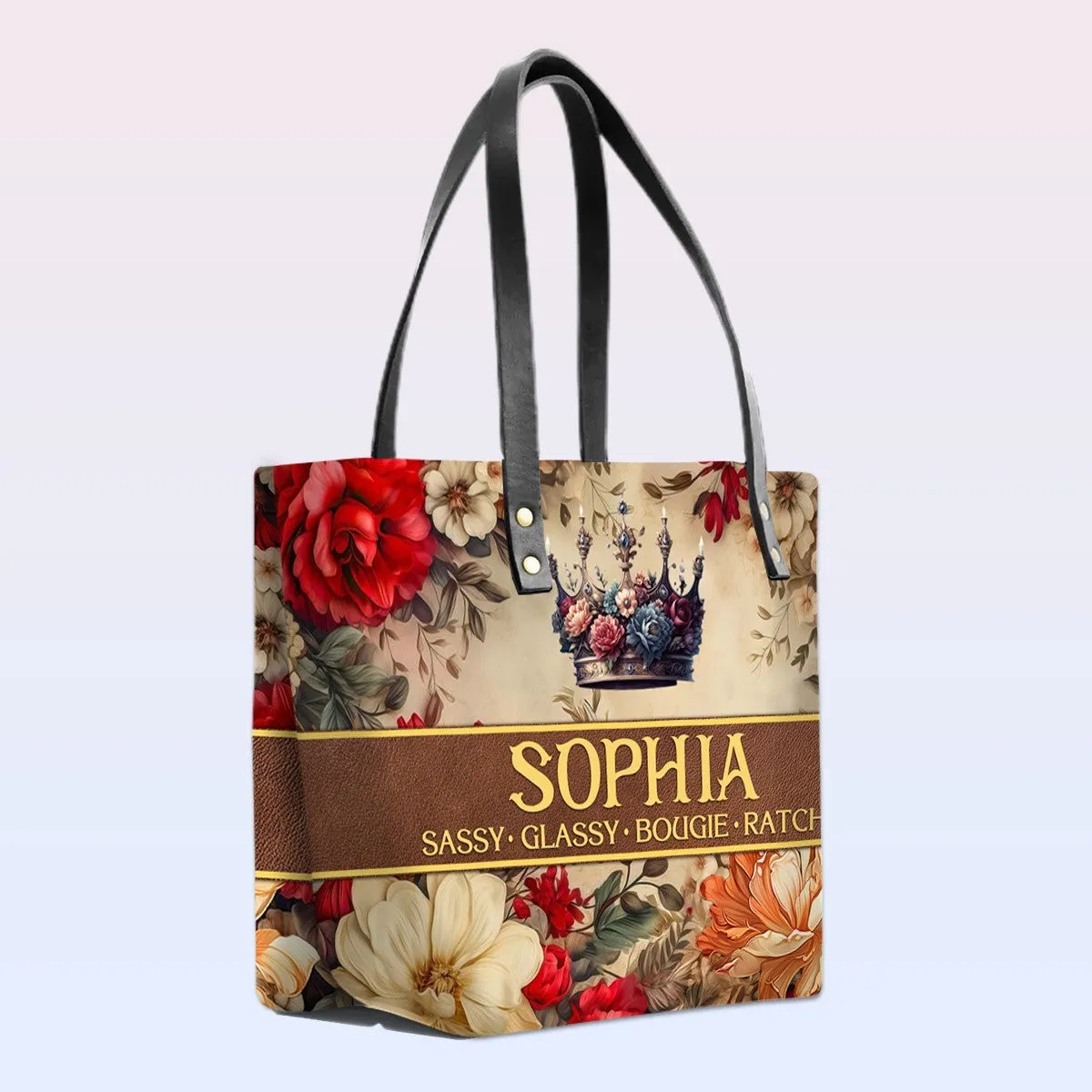 Personalized Leather Tote Bag with Bible Verses – Your Name, Your Faith, Your Style | CHRISTIANARTBAG Leather TOTE Bag