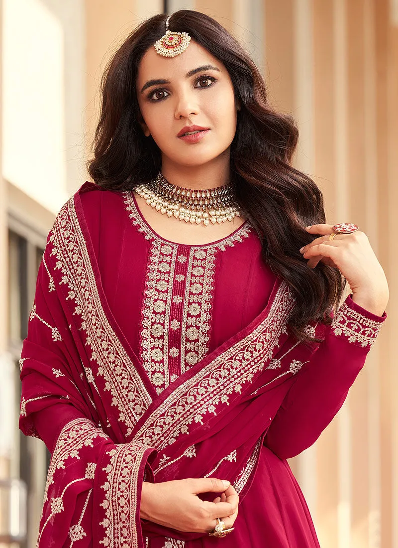 Pink Embroidered Designer Anarkali Suit