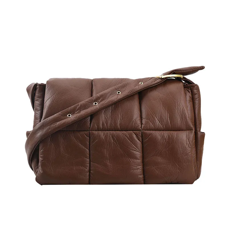 Plaid Solid Color Generous Personality Simple One-shoulder Messenger Bag