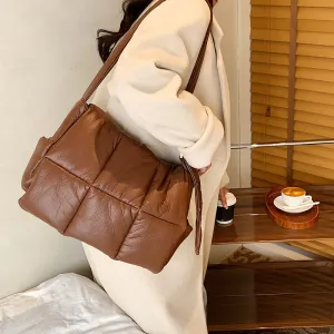Plaid Solid Color Generous Personality Simple One-shoulder Messenger Bag