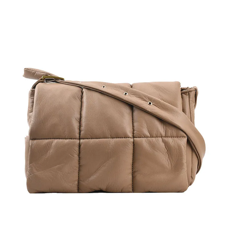 Plaid Solid Color Generous Personality Simple One-shoulder Messenger Bag