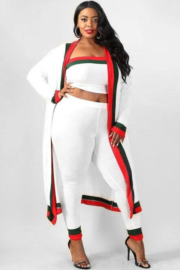 Plus Size Designer Colorblocked 3 Piece Set
