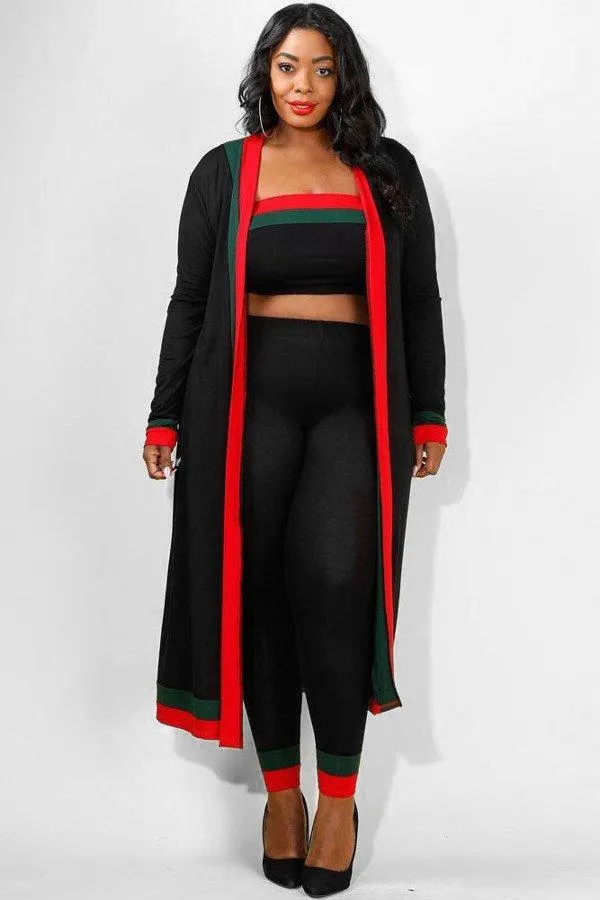 Plus Size Designer Colorblocked 3 Piece Set