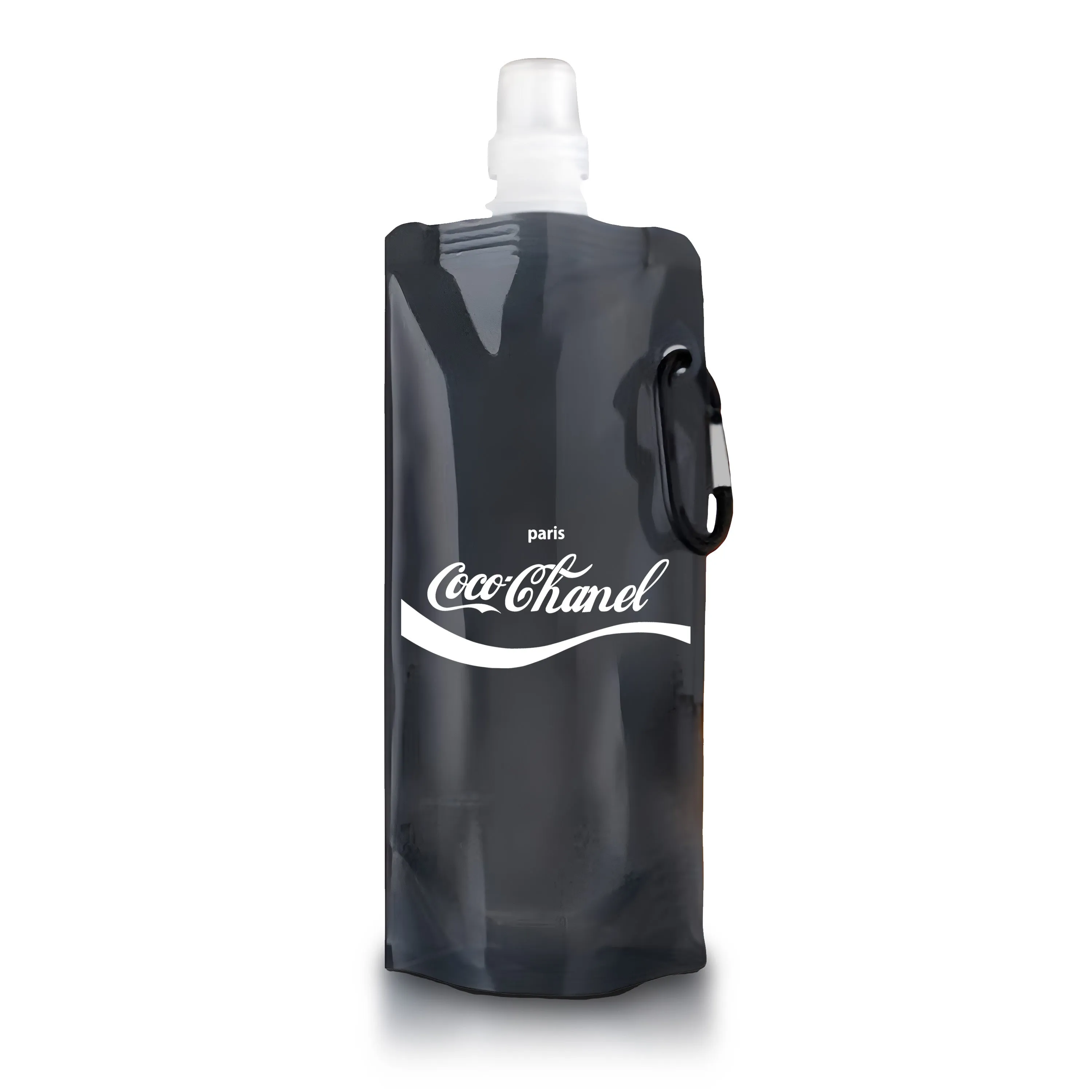 Portable Clear Water Bottle (Black) - Cola