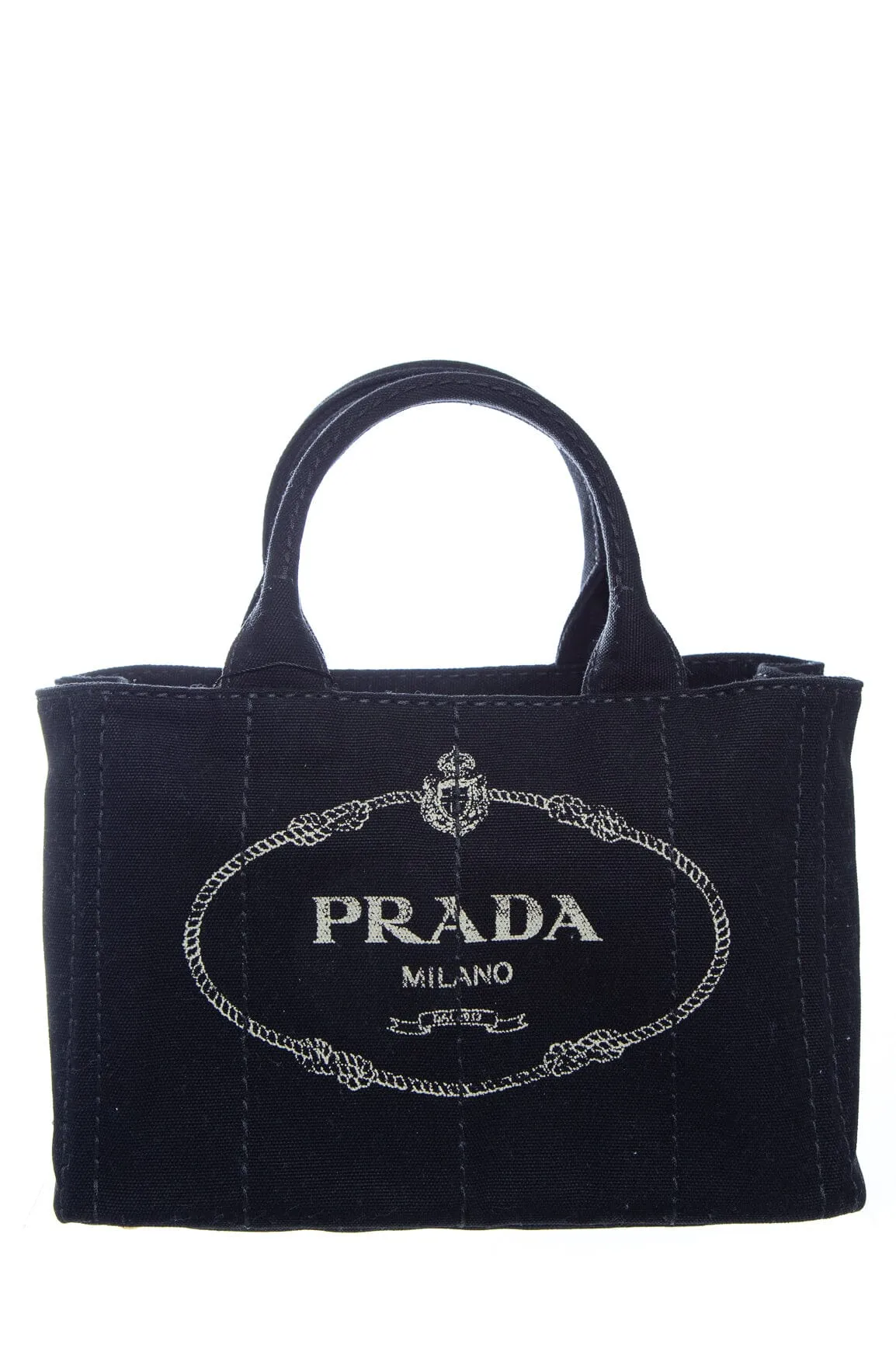 Prada Black Canvas Canapa Tote