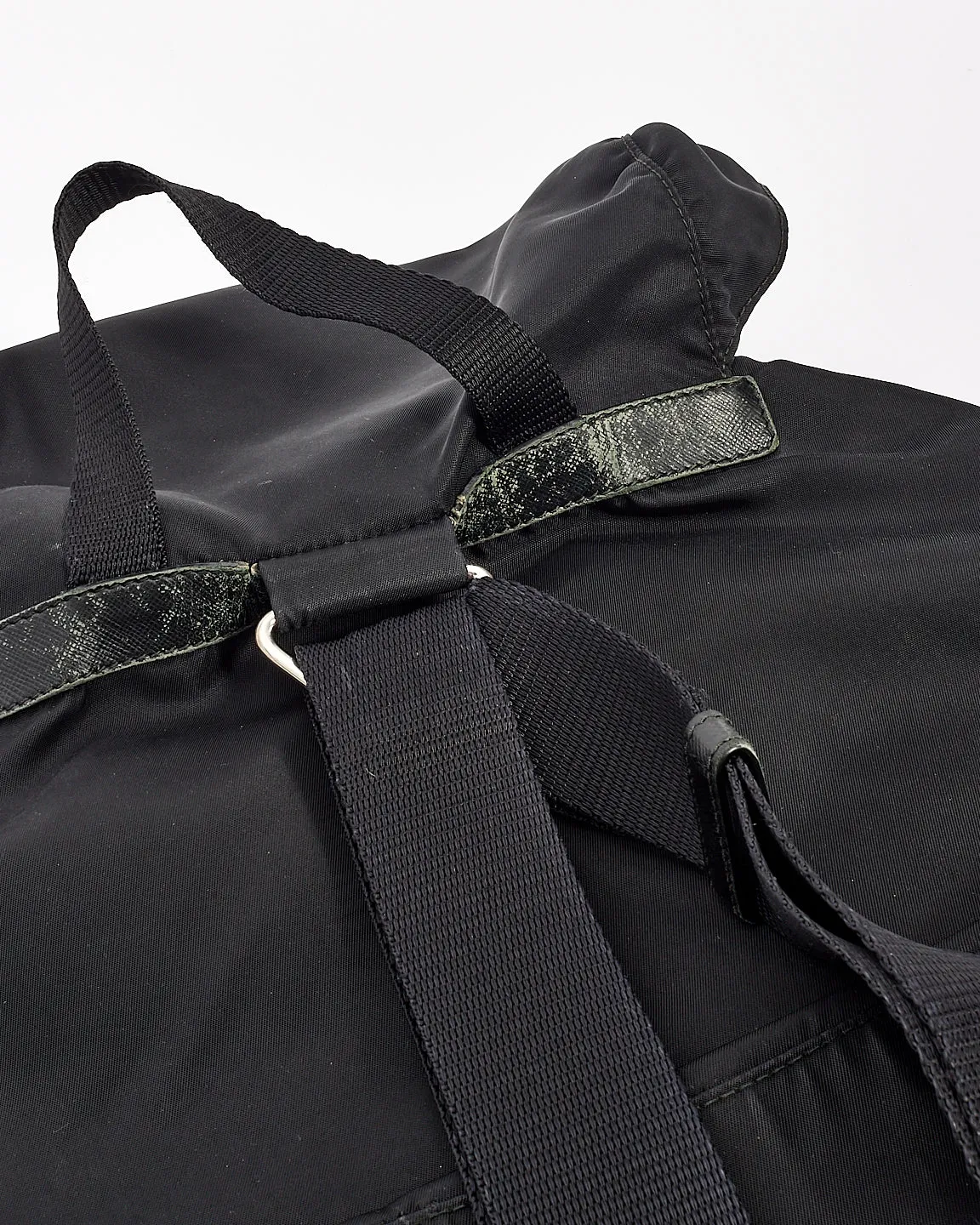 Prada Black Nylon Tessuto Drawstring Backpack