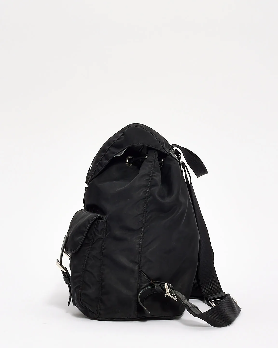 Prada Black Nylon Tessuto Drawstring Backpack