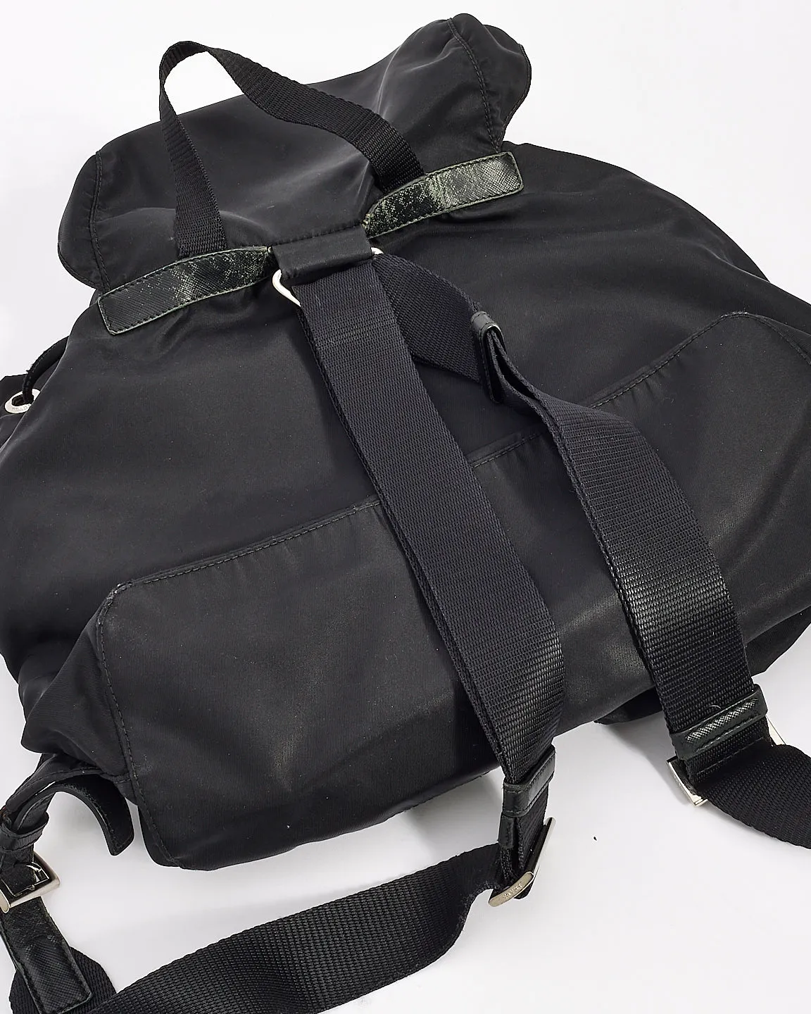Prada Black Nylon Tessuto Drawstring Backpack