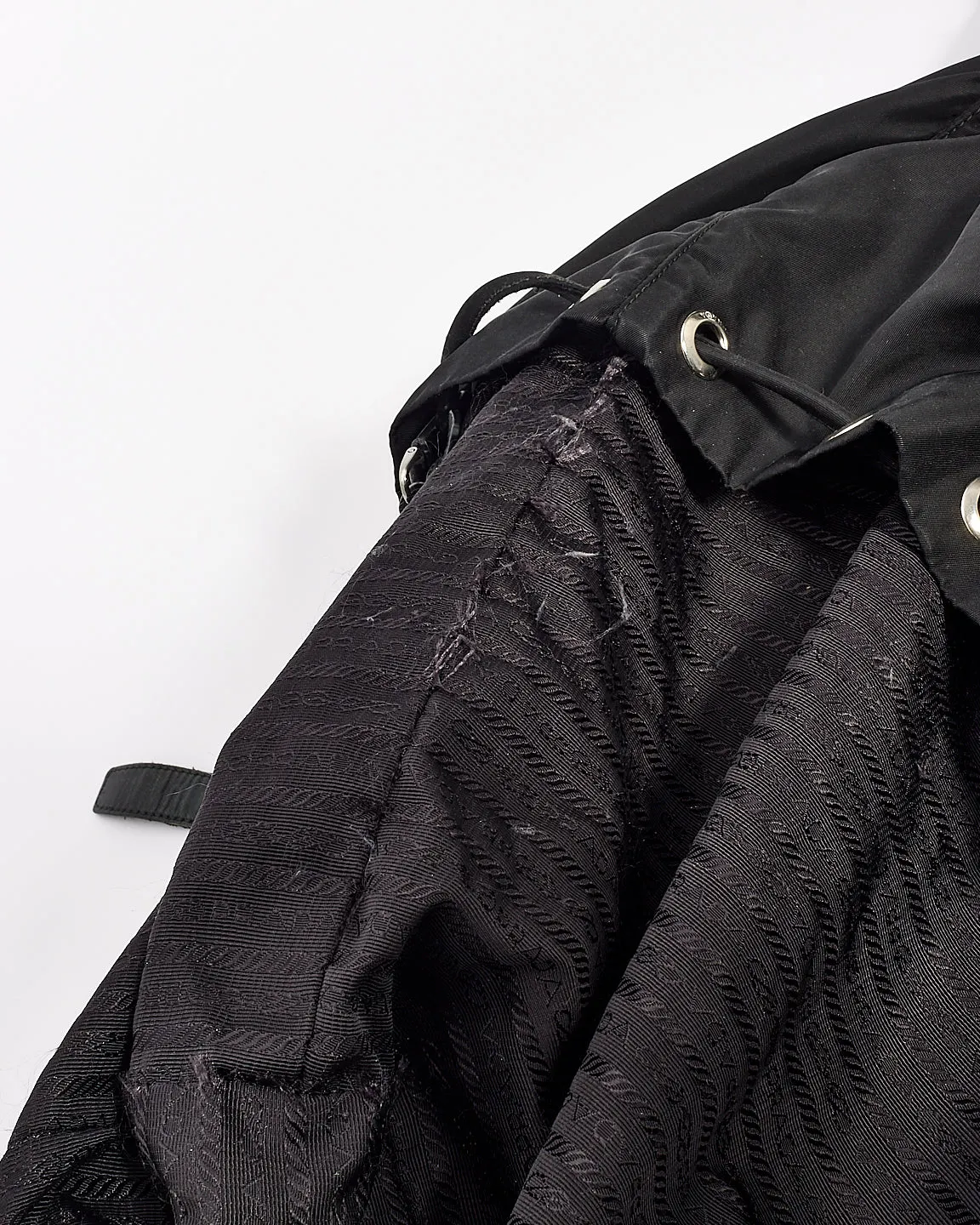Prada Black Nylon Tessuto Drawstring Backpack