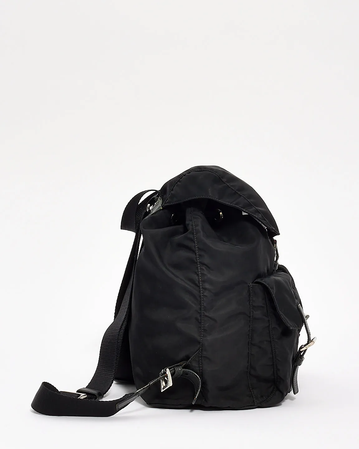 Prada Black Nylon Tessuto Drawstring Backpack