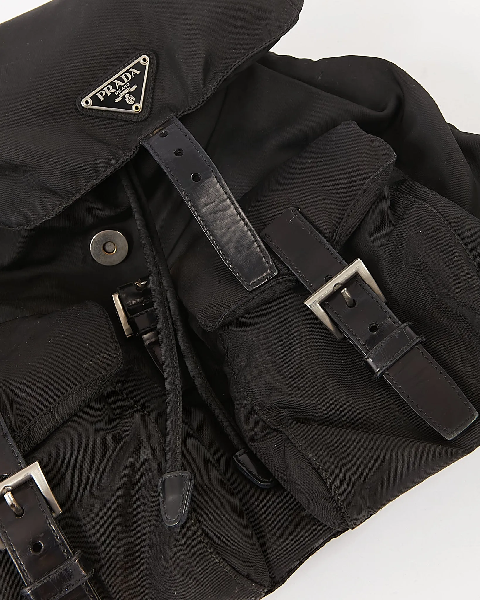 Prada Black Nylon Tessuto Two Pockets Backpack