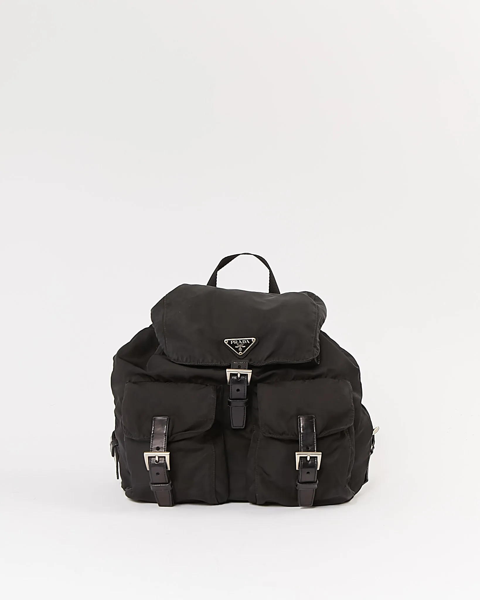Prada Black Nylon Tessuto Two Pockets Backpack