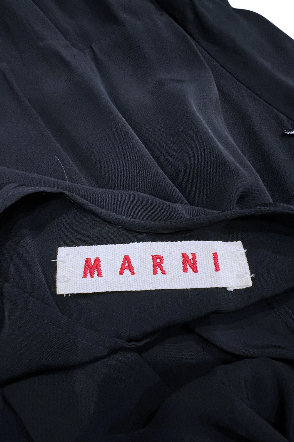 Prettiest 2000s Marni by Consuelo Castiglioni Deep Blue Black Silk Draped Dress